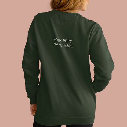 Personalized “Dog Mom” Crewneck Sweatshirt – Custom Pet Name on Back