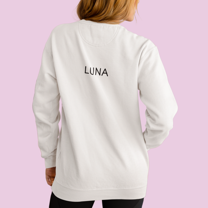 Personalized “Dog Mom” Crewneck Sweatshirt – Custom Pet Name on Back