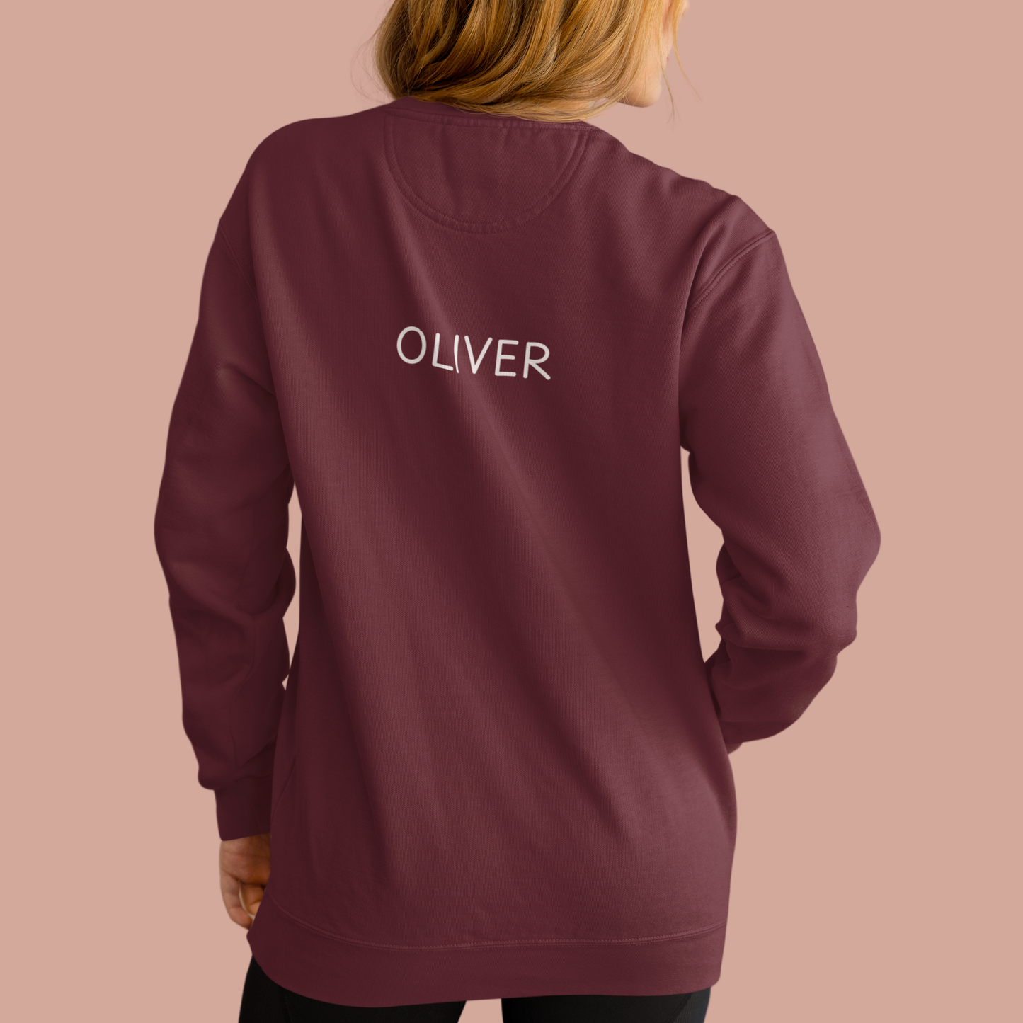 Personalized “Dog Mom” Crewneck Sweatshirt – Custom Pet Name on Back