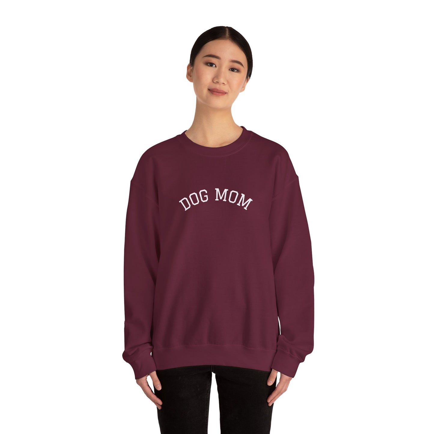 Personalized “Dog Mom” Crewneck Sweatshirt – Custom Pet Name on Back